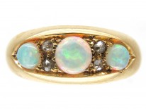 Victorian 18ct Gold Opal & Diamond Ring