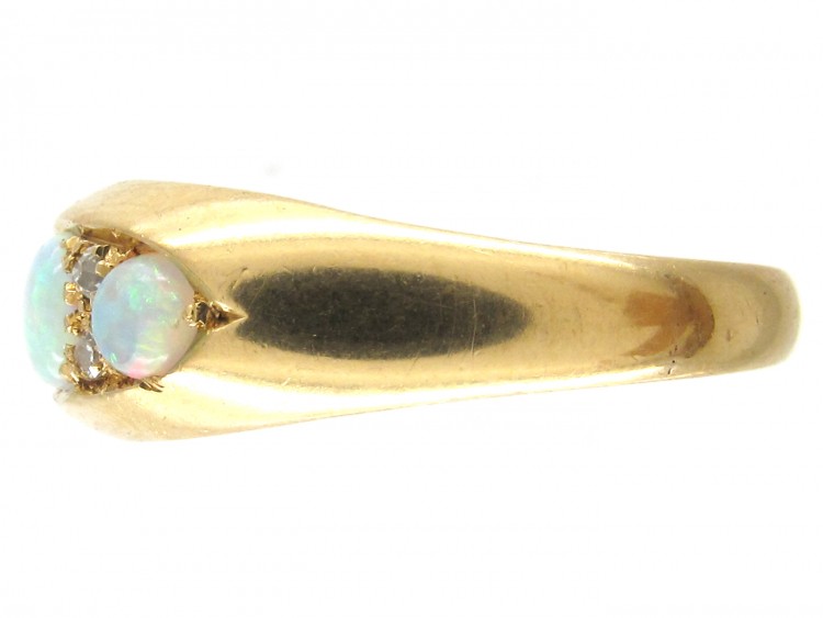 Victorian 18ct Gold Opal & Diamond Ring