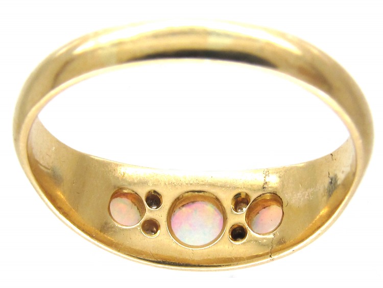 Victorian 18ct Gold Opal & Diamond Ring