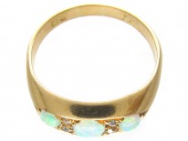 Victorian 18ct Gold Opal & Diamond Ring