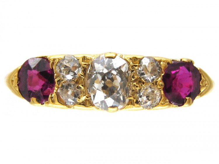 Edwardian 18ct Gold Ruby & Diamond Ring