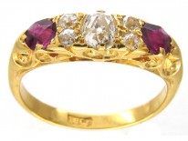 Edwardian 18ct Gold Ruby & Diamond Ring