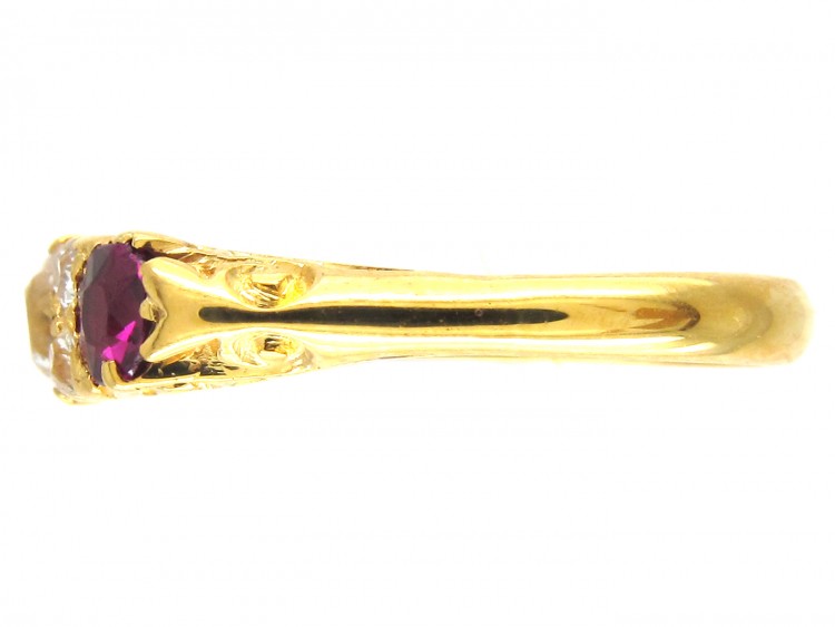 Edwardian 18ct Gold Ruby & Diamond Ring
