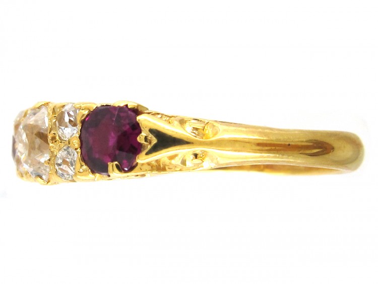 Edwardian 18ct Gold Ruby & Diamond Ring