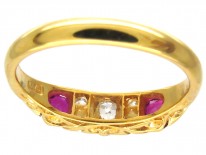 Edwardian 18ct Gold Ruby & Diamond Ring