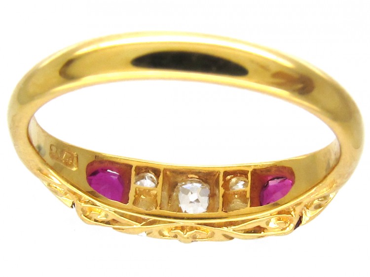 Edwardian 18ct Gold Ruby & Diamond Ring