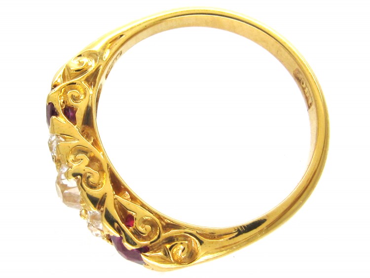 Edwardian 18ct Gold Ruby & Diamond Ring