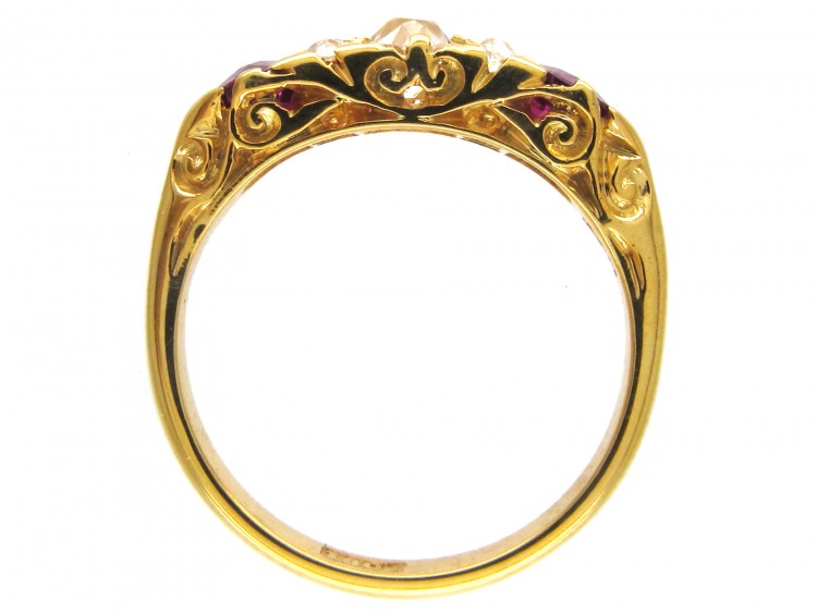 Edwardian 18ct Gold Ruby & Diamond Ring