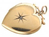 9ct Back & Front Heart Locket set with a Diamond