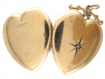 9ct Back & Front Heart Locket set with a Diamond