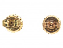 18ct Gold Pearl & Diamond Cluster Earrings