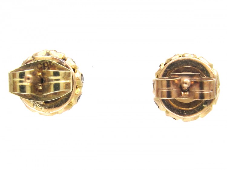18ct Gold Pearl & Diamond Cluster Earrings