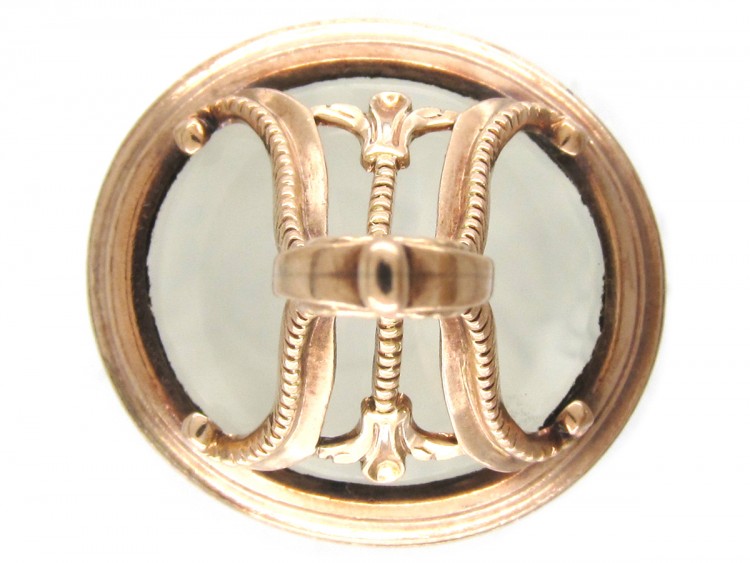 Large Georgian Grey Chalcedony Seal with Ducal Coat of Arms