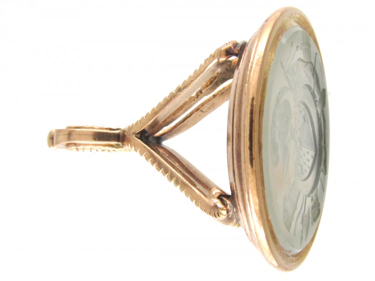 Large Georgian Grey Chalcedony Seal with Ducal Coat of Arms