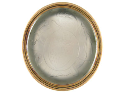 Large Georgian Grey Chalcedony Seal with Ducal Coat of Arms