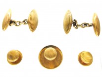 Victorian 18ct Gold Cufflinks & Studs in Original Case