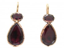 Georgian Flat Cut Garnet Earrings
