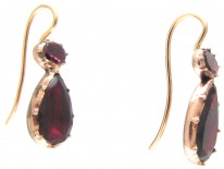 Georgian Flat Cut Garnet Earrings