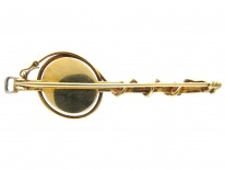 15ct Gold Reverse Intaglio Spaniel with Collar & Lead Brooch