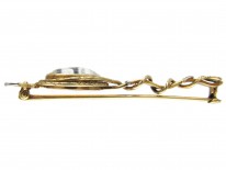 15ct Gold Reverse Intaglio Spaniel with Collar & Lead Brooch