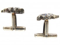 Silver, Sapphire & Ruby Elephant Cufflinks