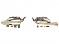 Silver, Sapphire & Ruby Elephant Cufflinks