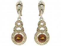 Theodor Farhner Silver & Citrine Earrings