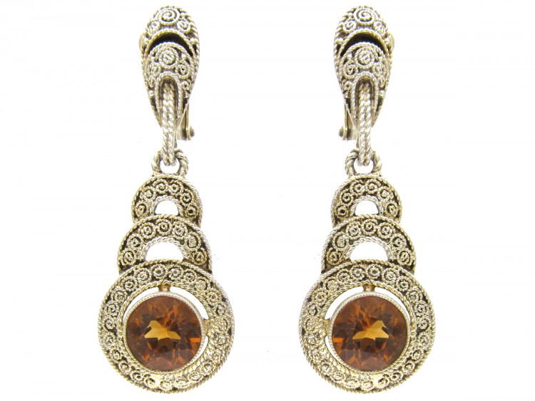 Theodor Farhner Silver & Citrine Earrings