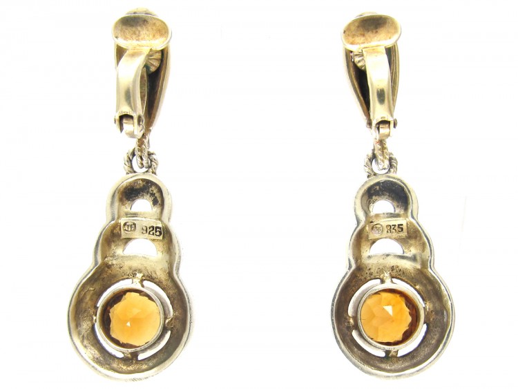 Theodor Farhner Silver & Citrine Earrings