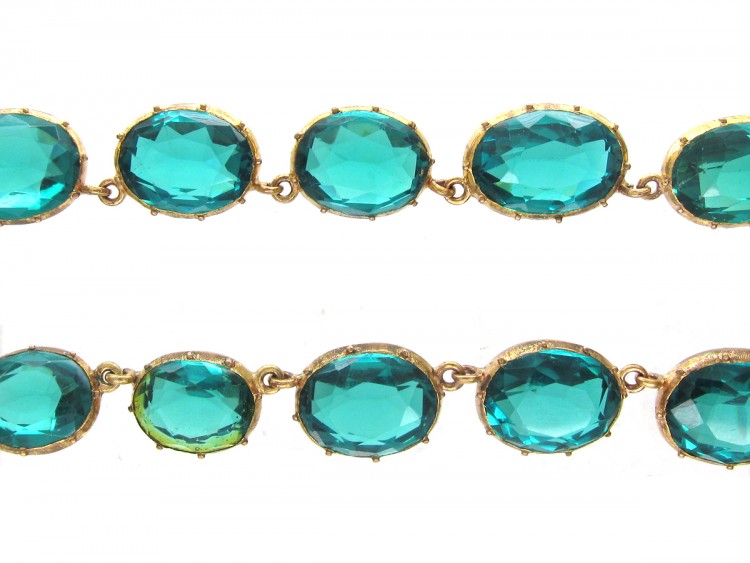 Georgian Graduated Green Paste Necklace