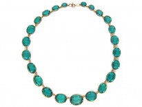 Georgian Graduated Green Paste Necklace