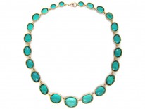 Georgian Graduated Green Paste Necklace