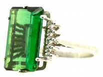 18ct White Gold Tourmaline & Diamond 1950s Ring