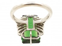18ct White Gold Tourmaline & Diamond 1950s Ring