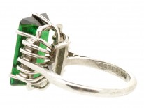 18ct White Gold Tourmaline & Diamond 1950s Ring
