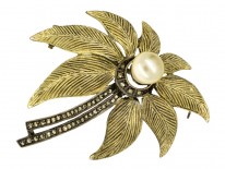 Theodor Farhner Silver Gilt & Marcasite Flower Brooch