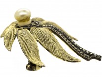 Theodor Farhner Silver Gilt & Marcasite Flower Brooch
