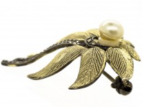 Theodor Farhner Silver Gilt & Marcasite Flower Brooch