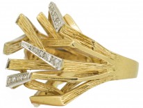 18ct Gold & Diamond 1970s Openwork Ring