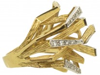 18ct Gold & Diamond 1970s Openwork Ring