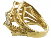 18ct Gold & Diamond 1970s Openwork Ring