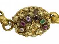 Georgian Three Colour 18ct Gold Locket Bracelet spelling Regard