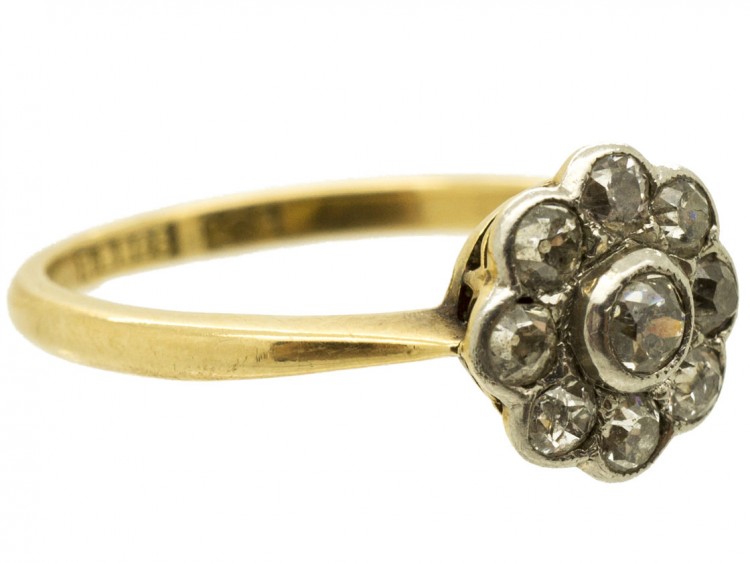 Edwardian Daisy Diamond Cluster Ring