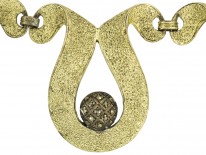 Theodor Farhner Silver Gilt & Marcasite Necklace