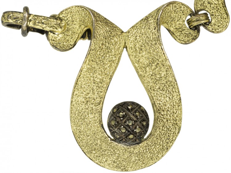 Theodor Farhner Silver Gilt & Marcasite Necklace