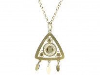 Blue Enemel & Silver Pendant by Marius Hammer on Silver Chain