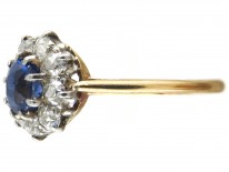 Art Deco Sapphire & Diamond Cluster Ring