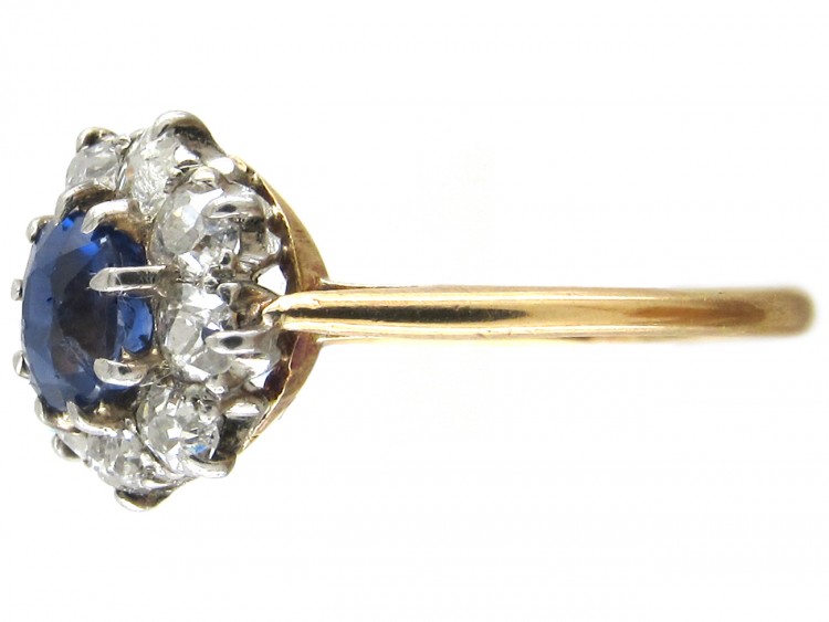 Art Deco Sapphire & Diamond Cluster Ring