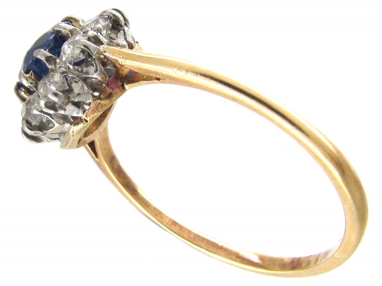 Art Deco Sapphire & Diamond Cluster Ring