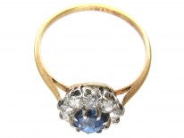 Art Deco Sapphire & Diamond Cluster Ring